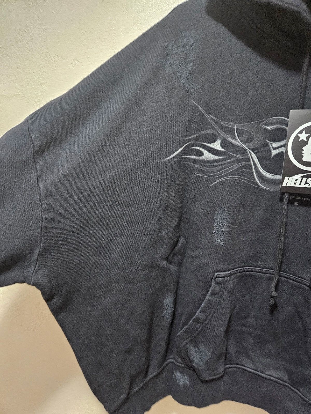 HELLSTAR ComplexCon Dark Ohm Baggy Distressed Hoodie Size US L / EU 52-54 / 3 - 4 Thumbnail