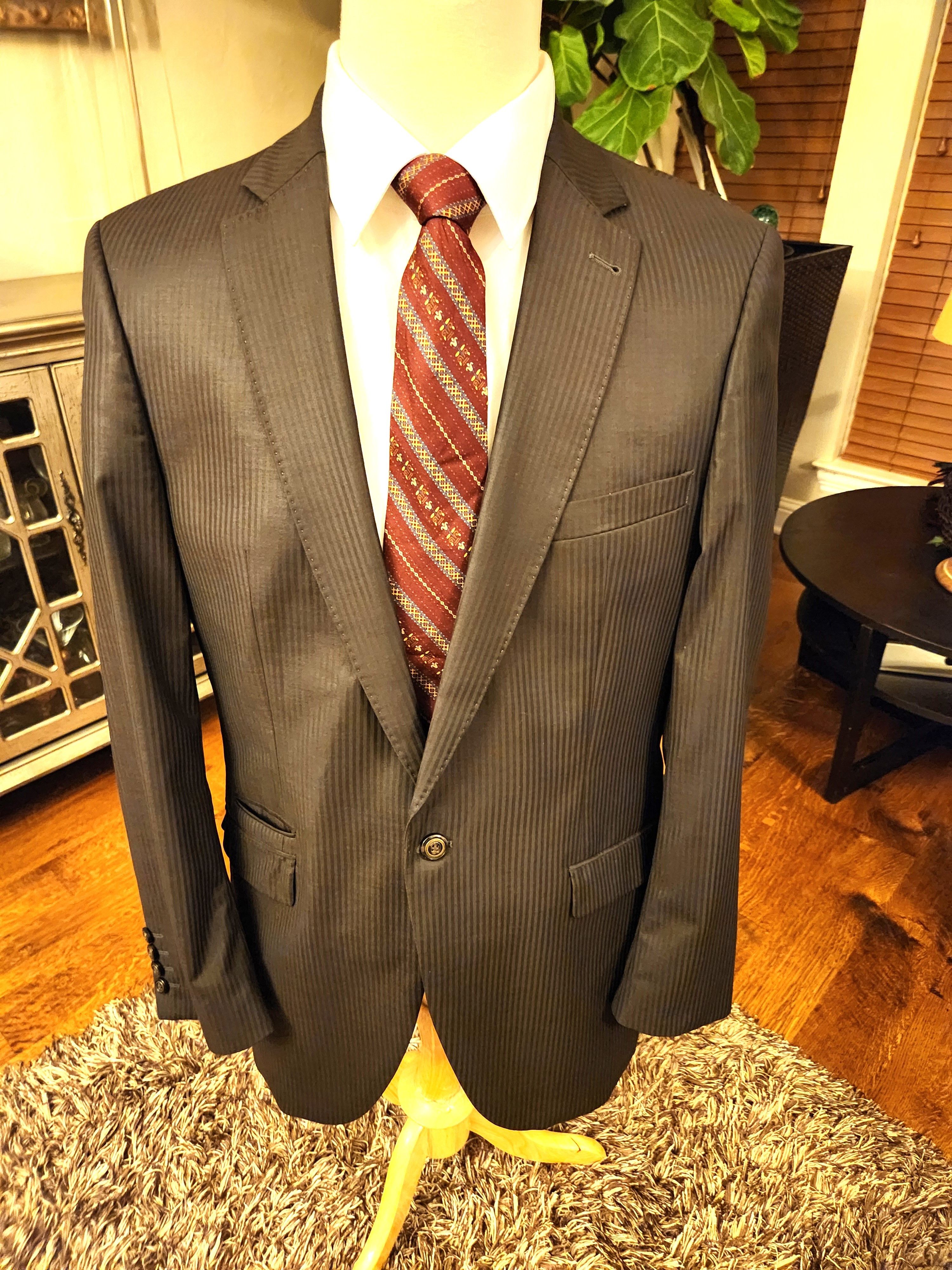 Other NWOT Drago Masterhand Subtle Brown Pinstripe Blazer Size 42R - 1 Thumbnail