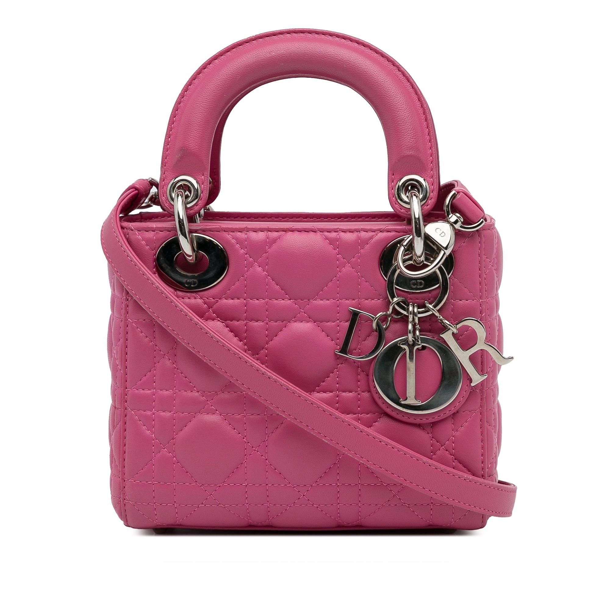 Dior Mini Lambskin Cannage Lady Dior Pink