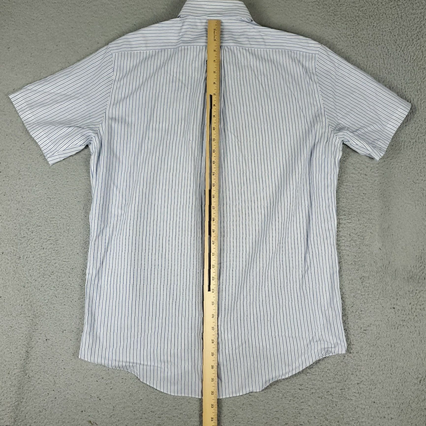 Brooks Brothers Brooks Brothers Dress Shirt Mens 15.5 Blue Striped Short Sleeve Button-Down Regular Cotton Size 40R - 3 Thumbnail