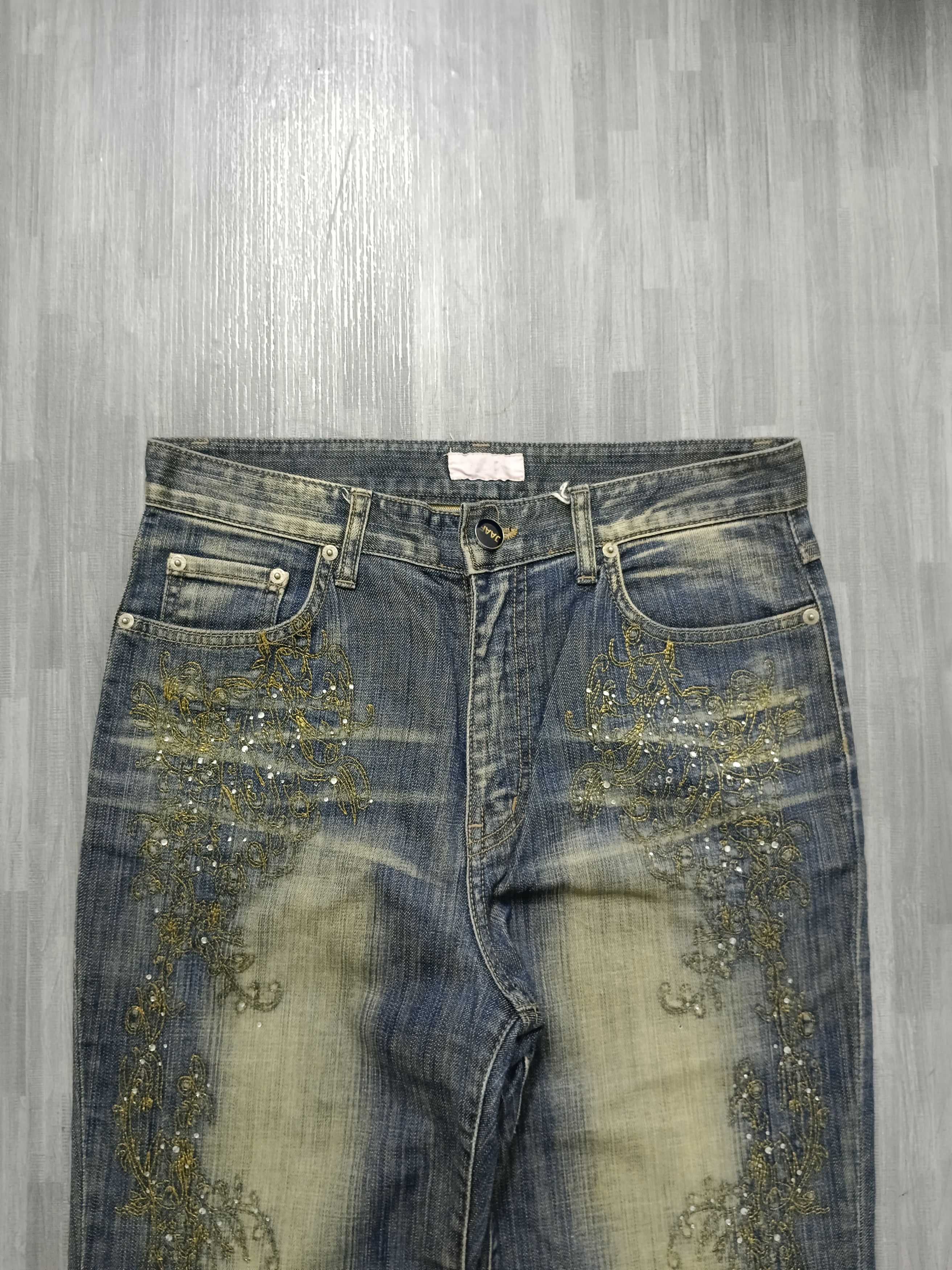 Japanese Brand RUSTY FLARE SWAROVSKI AR-DI-LA DENIM PANTS Size US 31 - 4 Thumbnail