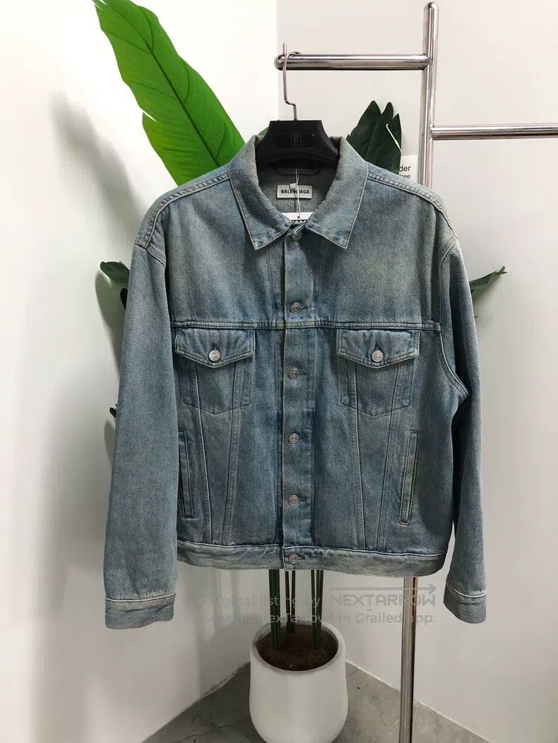 Balenciaga Balenciaga Pattern logo printed collar long-sleeved denim Size US XXS / EU 40 - 1 Thumbnail