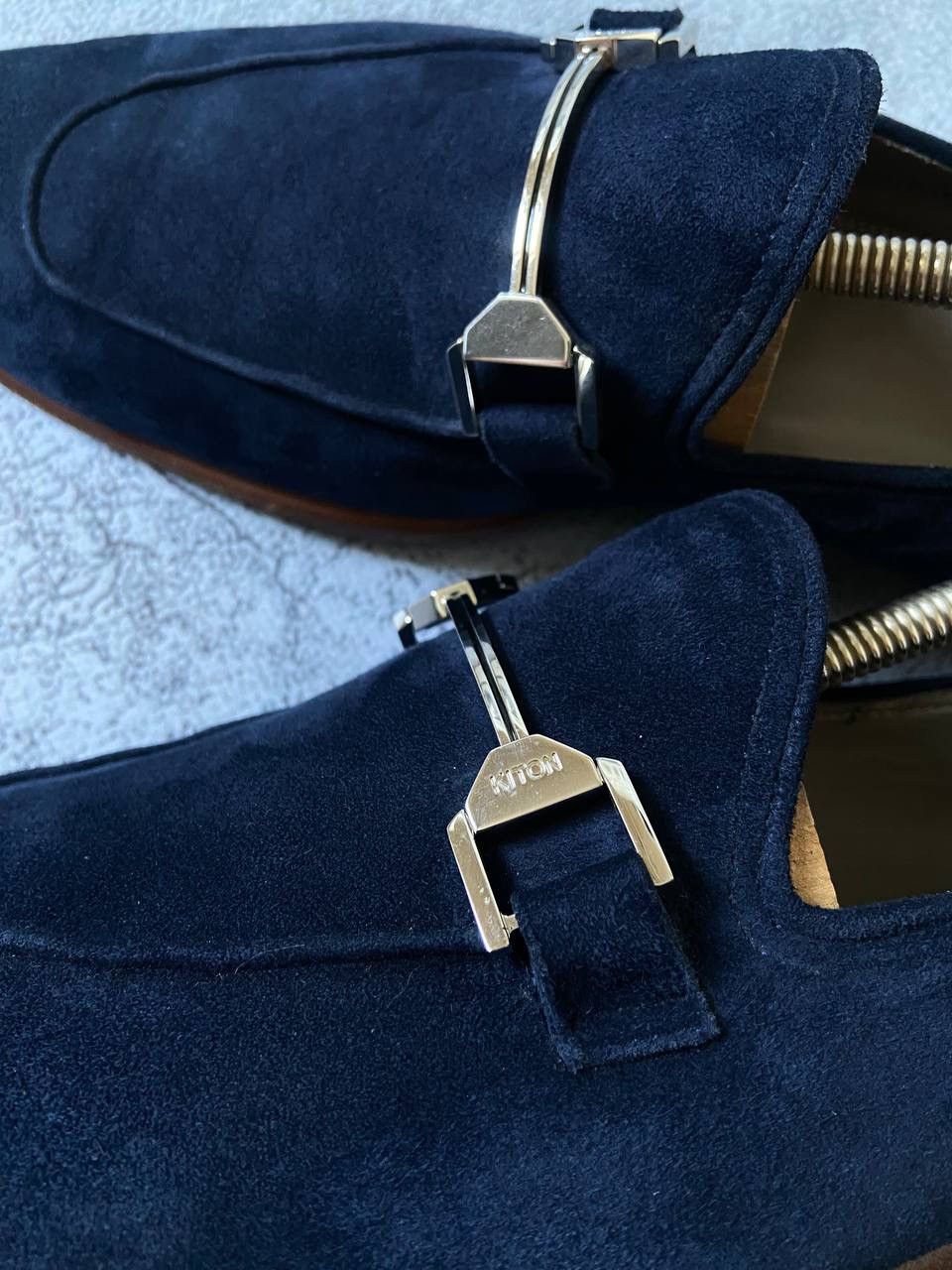 Kiton KITON Napoli Mens Blue Suede Shoes Loafers Men's Size US 9.5 / EU 42-43 - 5 Thumbnail