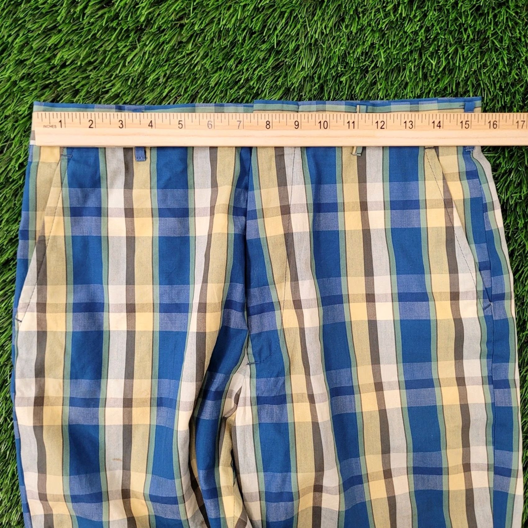 Vintage Vintage 80s MOD Check Plaid Shorts Sanforized Blue 30x9 Mens Bermuda Casual Vintage 1980s Mens Size US 30 / EU 46 - 6 Thumbnail