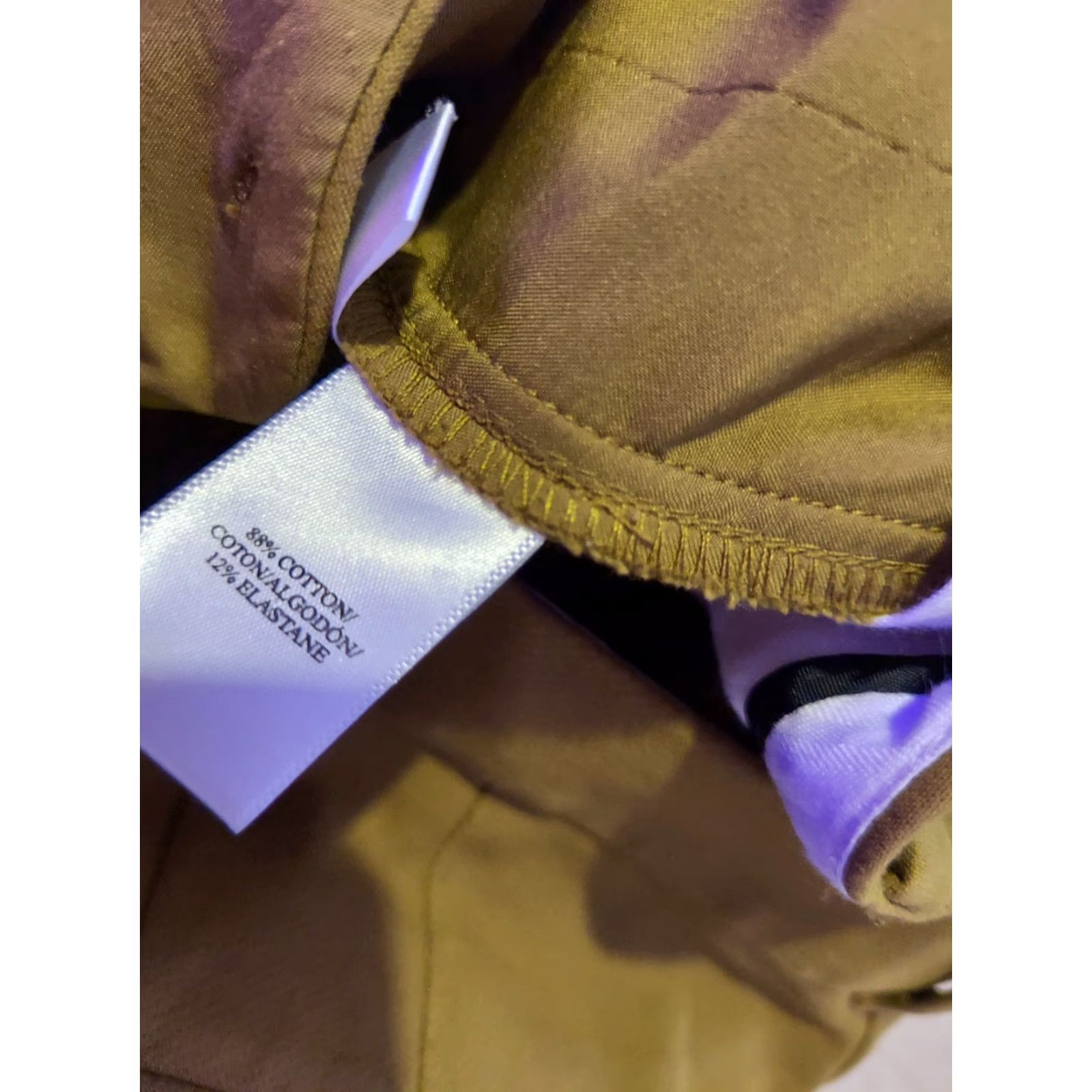 Ann Taylor Womens Ann Taylor Chino Pants 6 Khaki Beige Cotton Flat Front Slacks Trouser Regular Fit Vintage No N/A Size 28" / US 6 / IT 42 - 4 Thumbnail