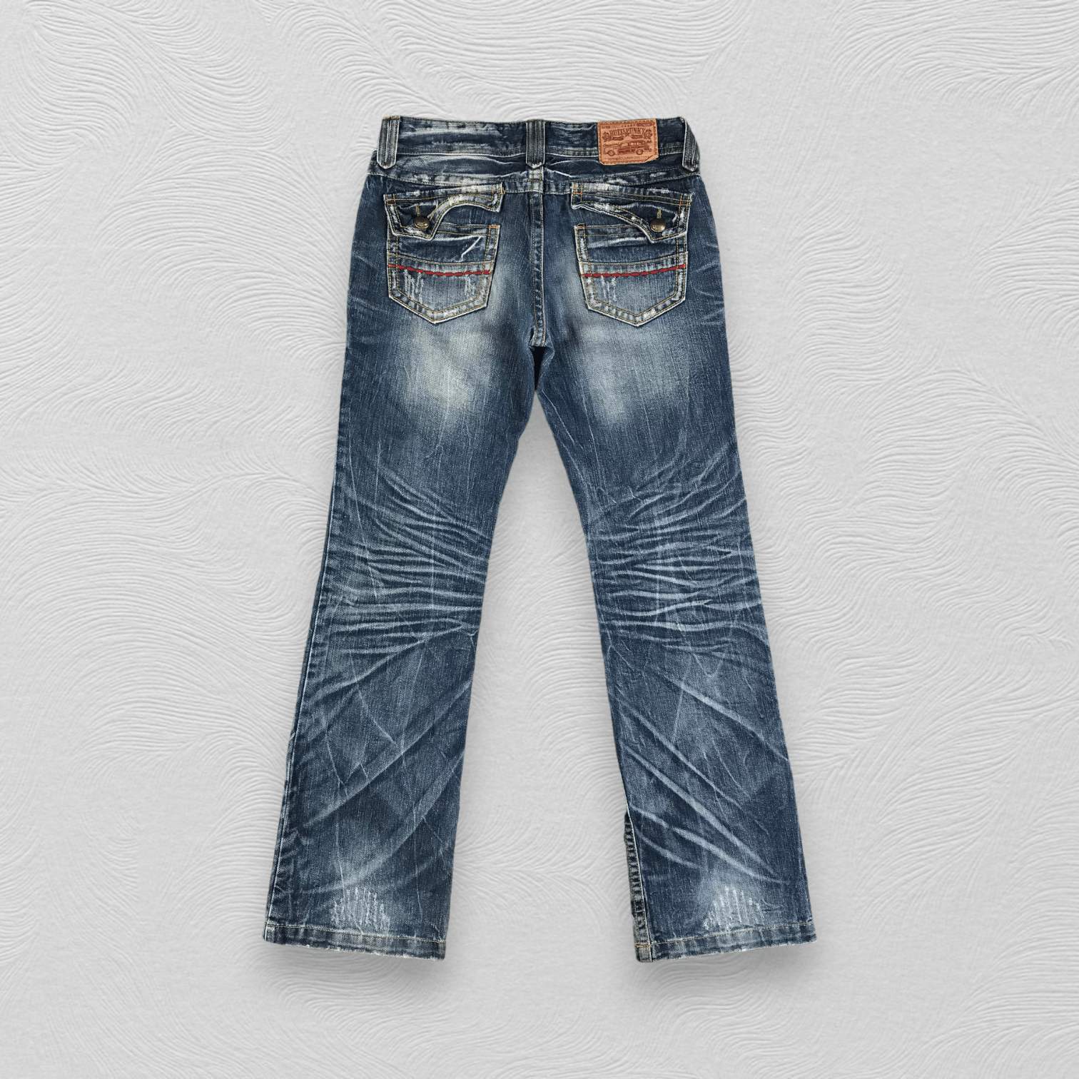 Japanese Brand Buzz Spunky Faded Blue Flared Jeans KJ2105 Size US 32 / EU 48 - 2 Thumbnail