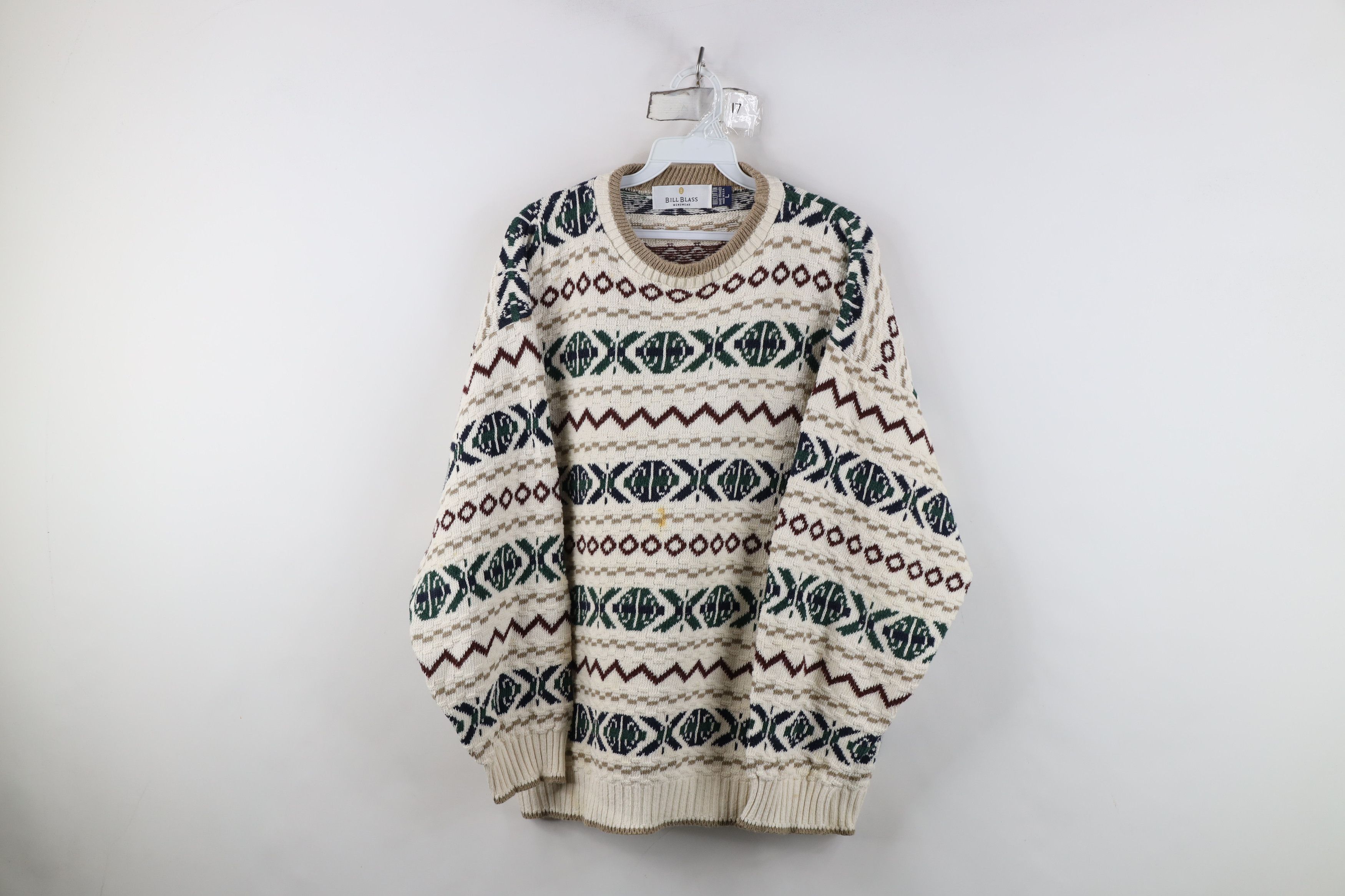 Vintage Vintage 90s Streetwear Cotton Knit Fair Isle Sweater USA Size US L / EU 52-54 / 3 - 1 Thumbnail