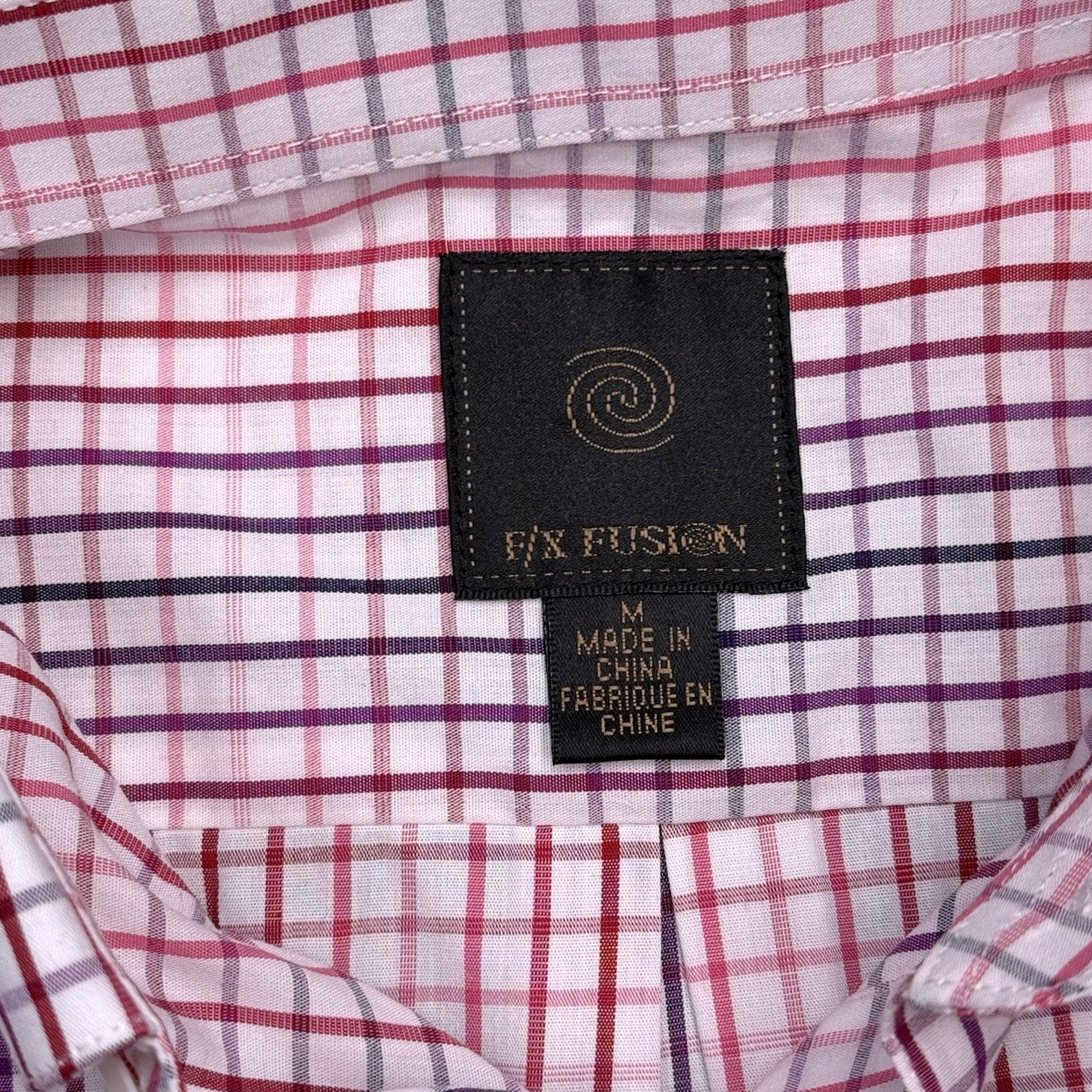 Vintage FX Fusion Shirt Mens Medium Red Check Button Up Wrinkle Resistant New Size US M / EU 48-50 / 2 - 6 Thumbnail