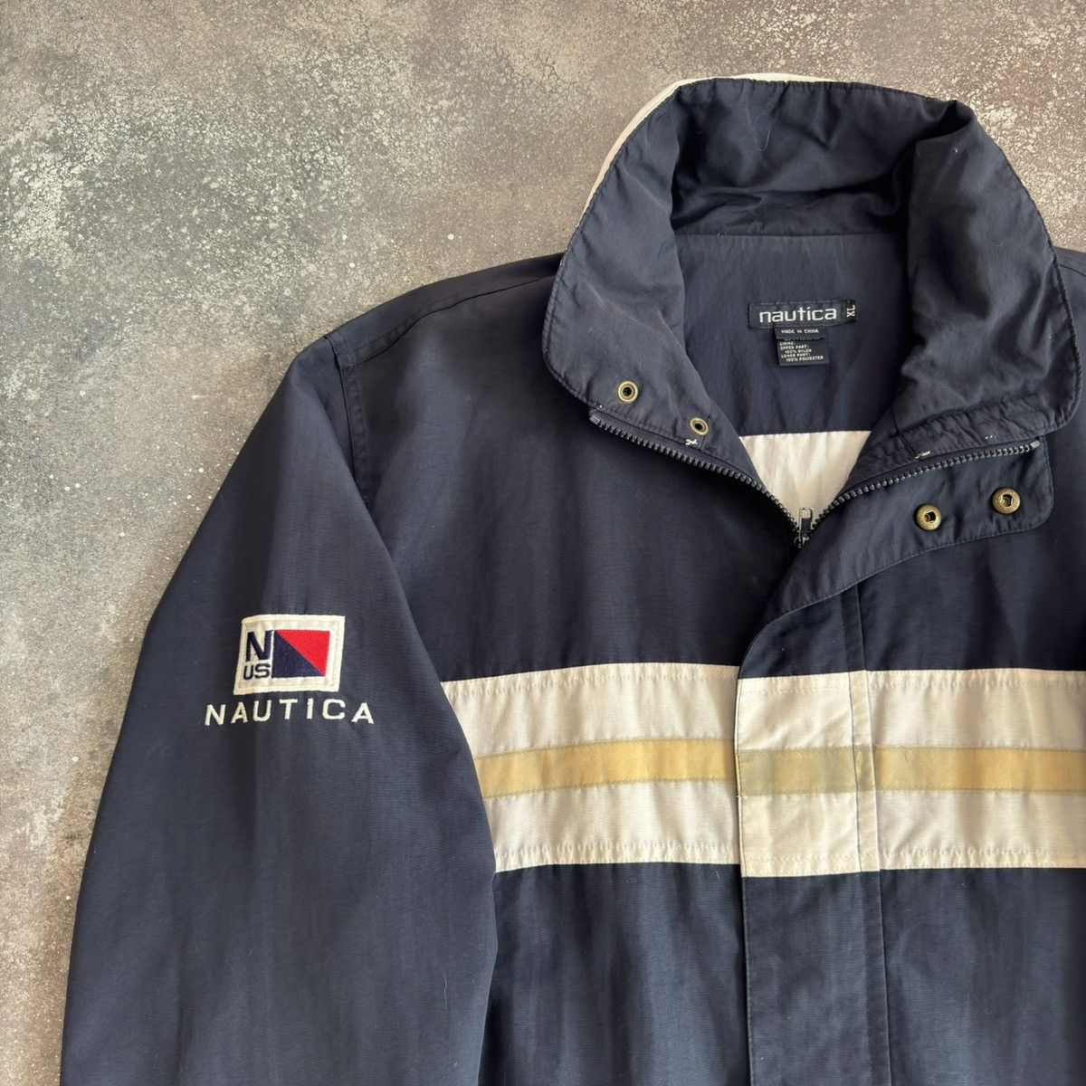 Nautica × Vintage Nautica Vintage Big Logo Zip Jacket Size US XL / EU 56 / 4 - 4 Thumbnail