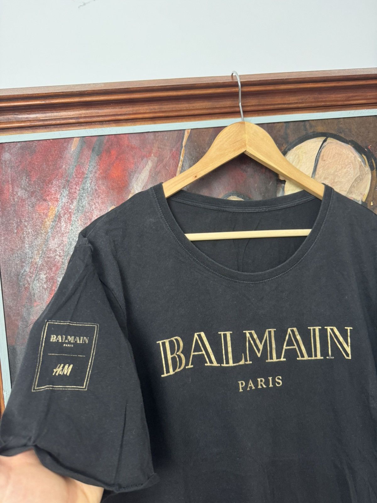 Balmain Balmain x H&M tshirt classic logo designer black gold collab Size US L / EU 52-54 / 3 - 2 Thumbnail