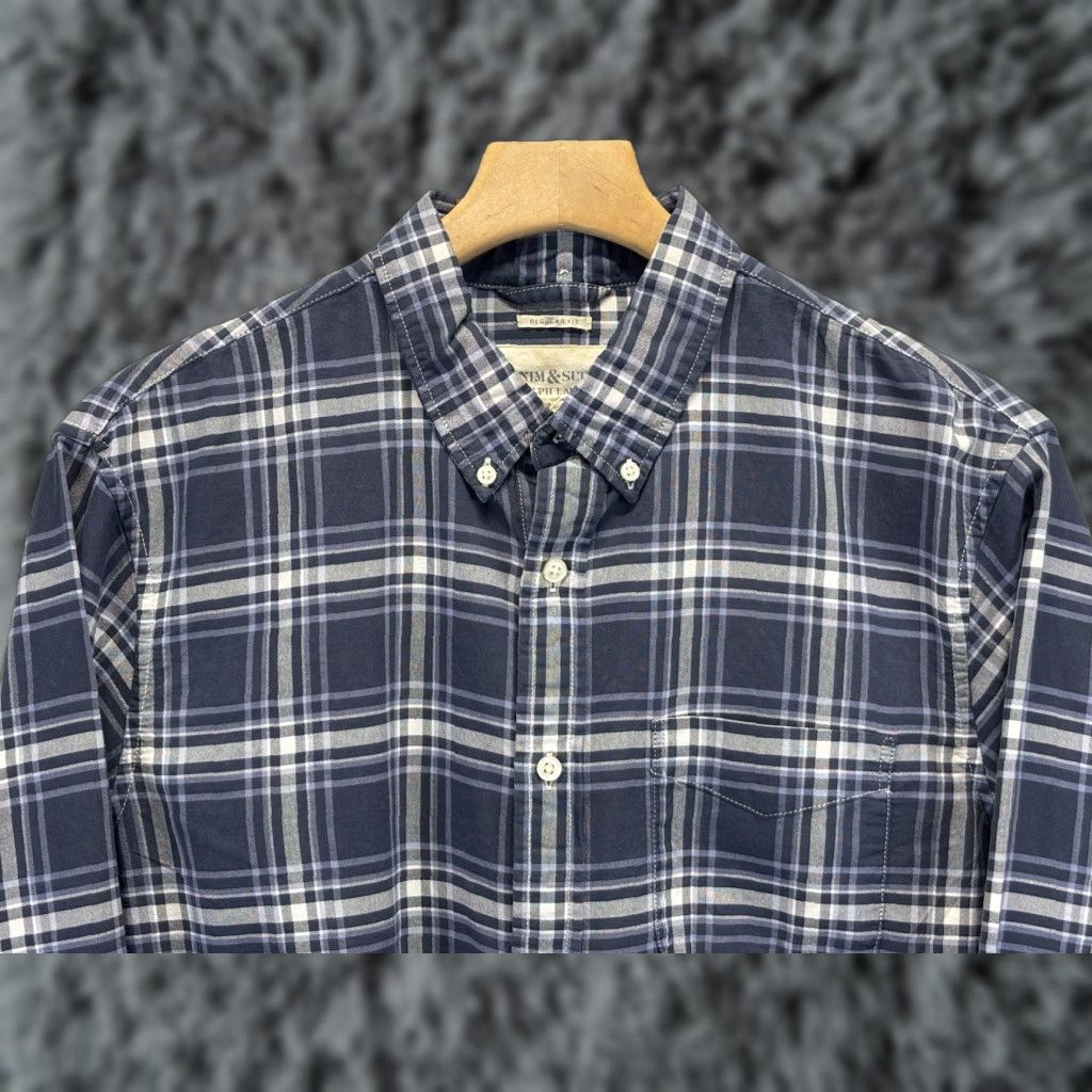 Vintage VINTAGE Denim & Supply Ralph Lauren Button-Up Shirt Men’s L Blue Plaid Regular Fit Men's Shirts Size US L / EU 52-54 / 3 - 1 Thumbnail