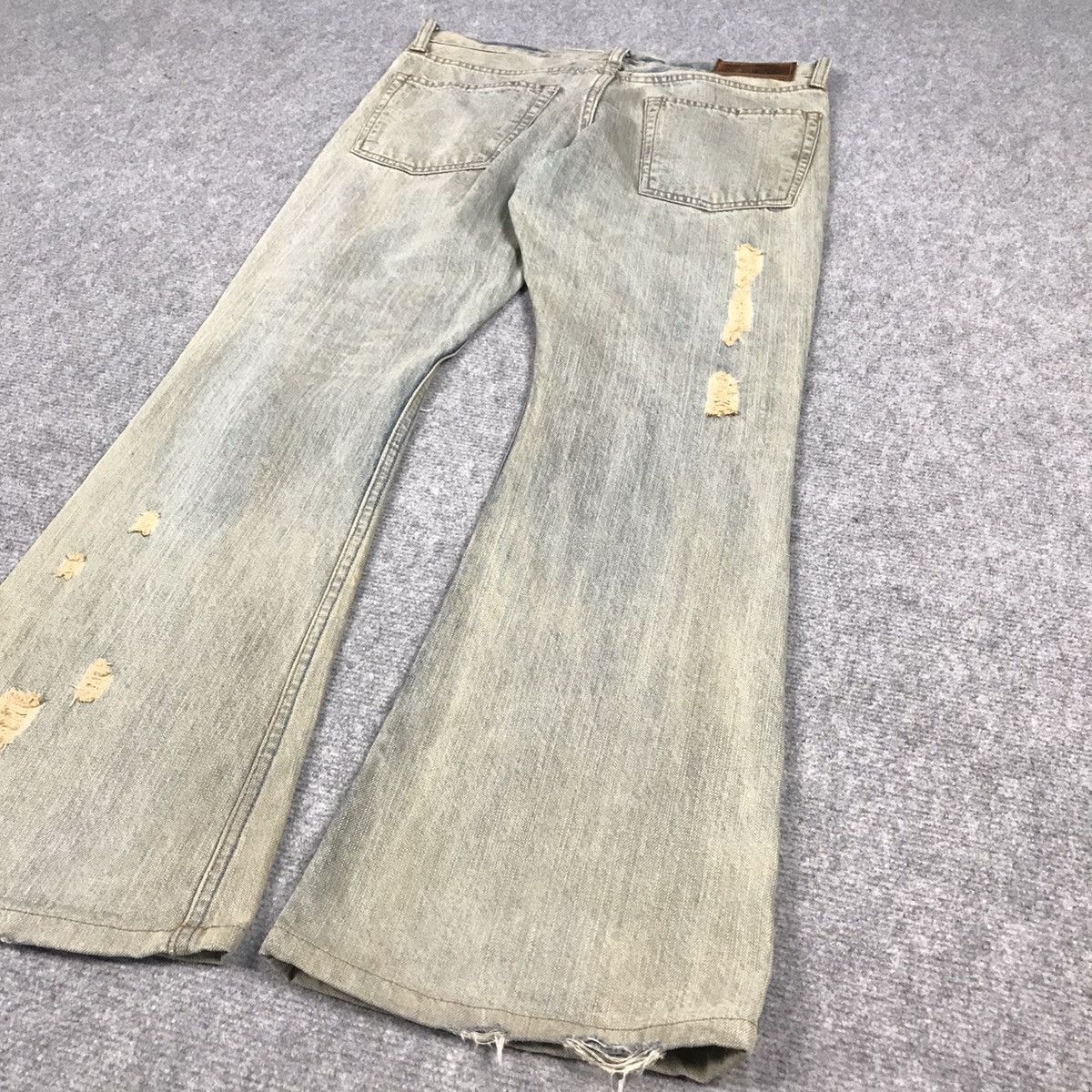 If Six Was Nine FLARE GOA DISTRESSED DENIM BOOT CUT RUSTY DENIM PANTS Size US 30 / EU 46 - 15 Thumbnail