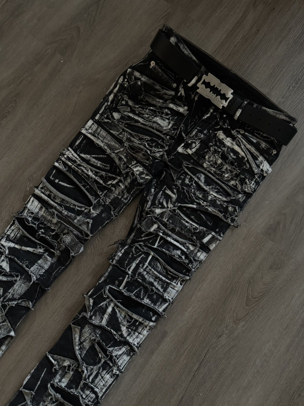 Rick Owens Drkshdw Rick Owens FW21 Destroyed Waxed Tyrone Size US 30 / EU 46 - 2 Thumbnail