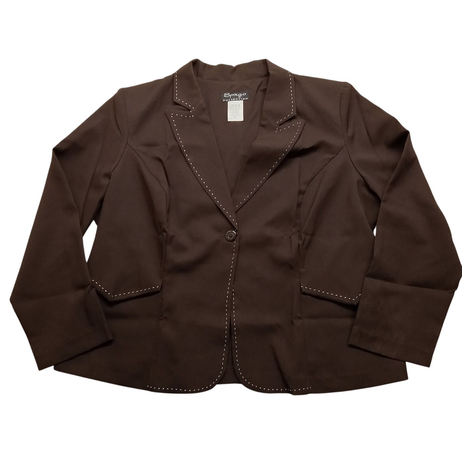 & Other Stories Spargo Blazer Jacket 22W Women's Brown Polyester Size XXL / US 16-18 / IT 52-54 - 1 Thumbnail