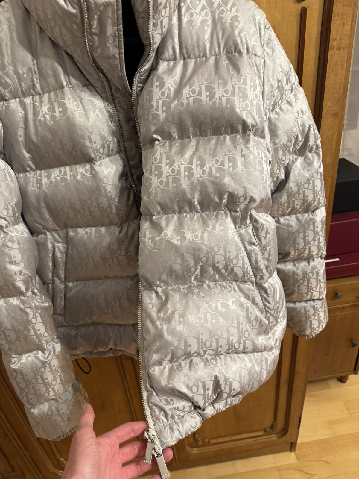 Dior Dior Oblique Puffer Jacket Silver Size US L / EU 52-54 / 3 - 5 Thumbnail