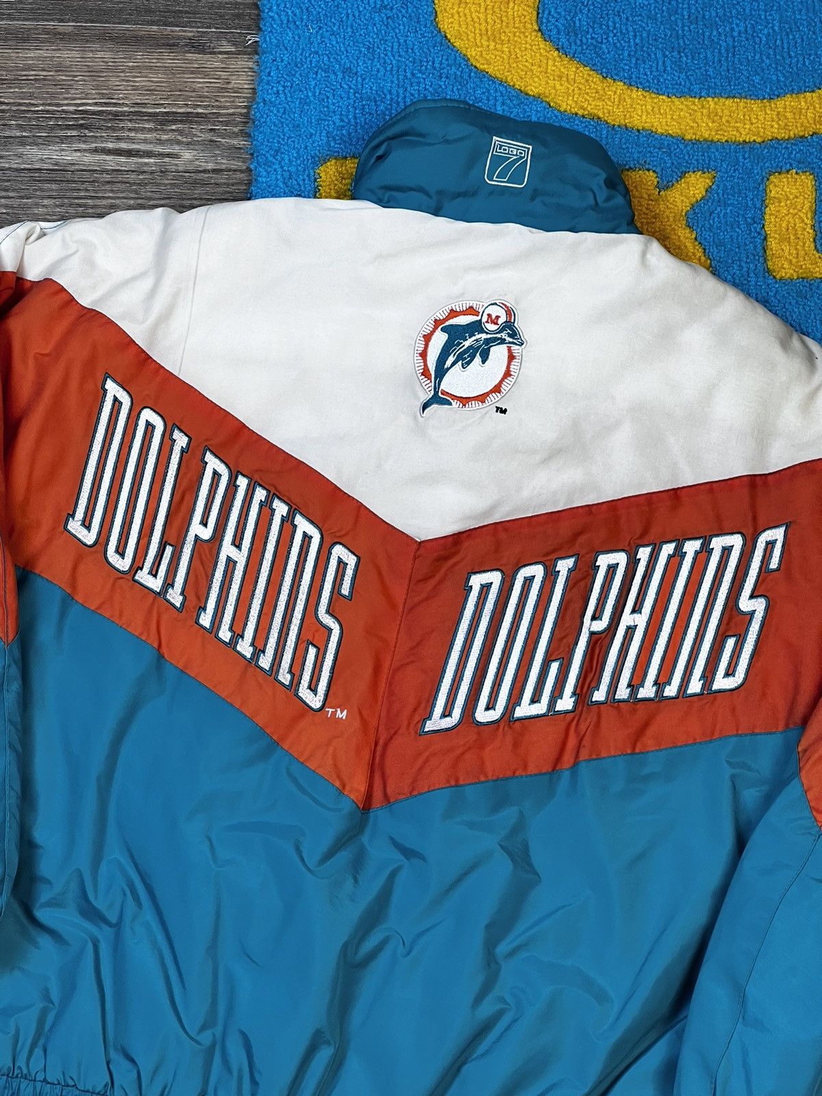 Logo 7 × NFL × Vintage Vintage 90’s 7 Logo Miami Dolphins NFL Tricolour Jacket Size US L / EU 52-54 / 3 - 3 Thumbnail