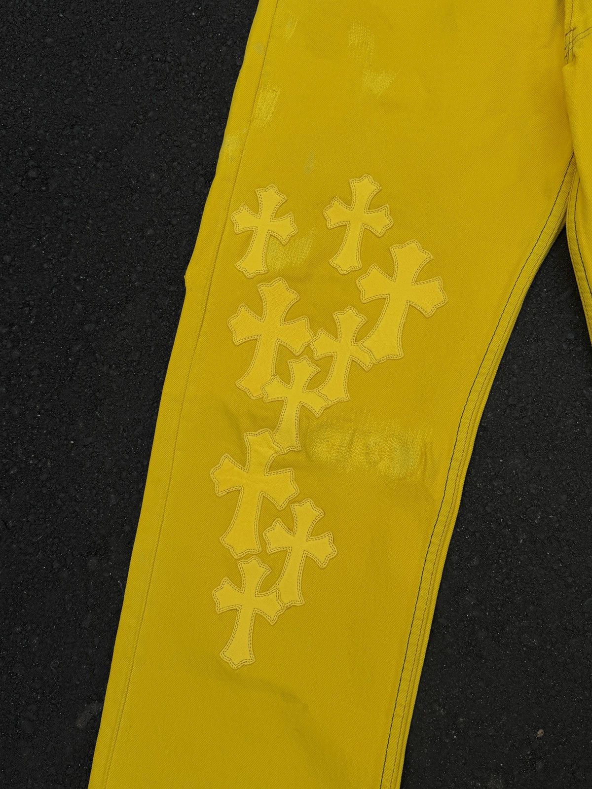 Chrome Hearts Chrome Hearts Yellow Cross Patch Levi's Jeans Size US 33 - 4 Thumbnail