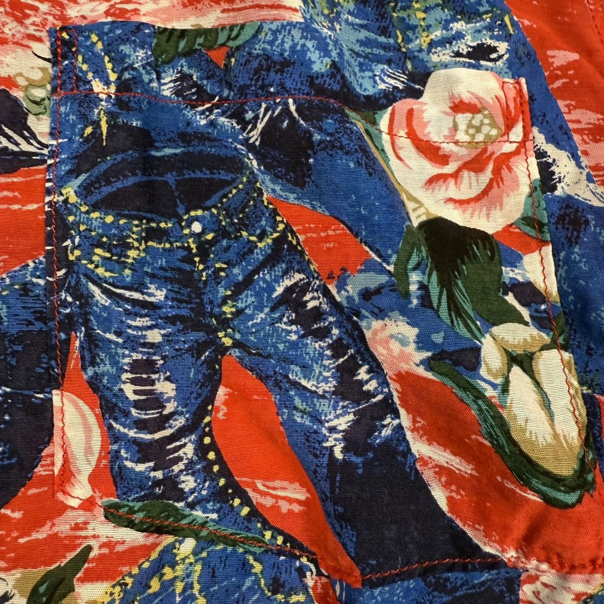 Kapital Kountry Kapital Aloha Hawaii Button Up Shirt Crash Denim Red Size US S / EU 44-46 / 1 - 3 Thumbnail