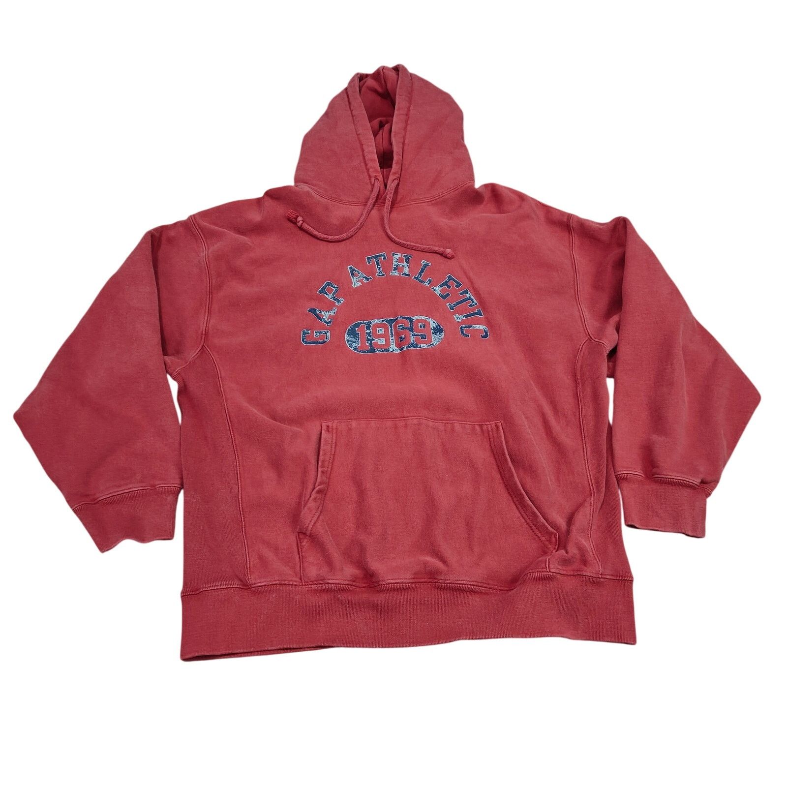 Gap Vintage GAP Athletic Pullover Hoodie Sweatshirt Red Large Size US L / EU 52-54 / 3 - 1 Thumbnail