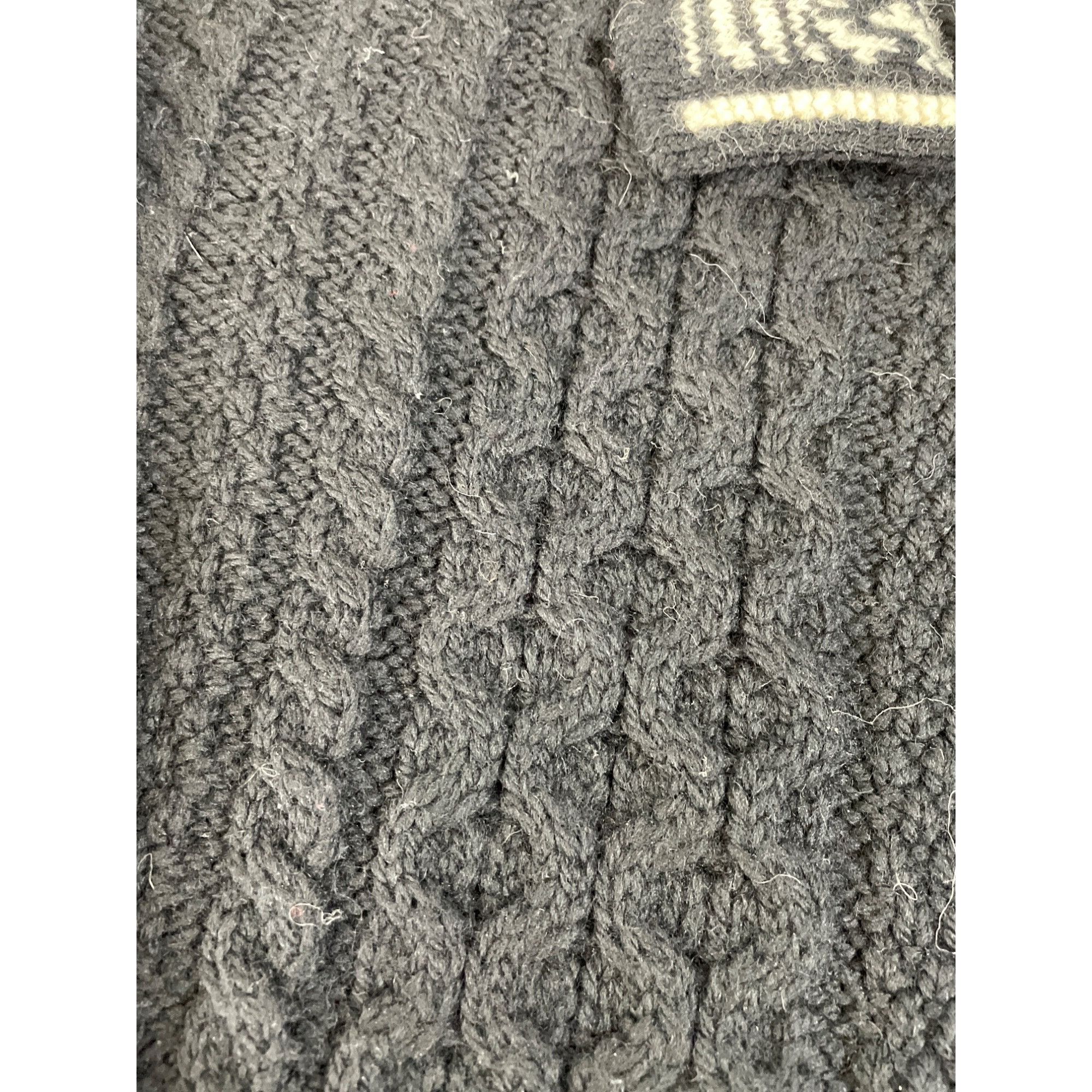 Aran Crafts Aran Crafts Womens Black Merino Wool Cable Knit Sweater L Vi Size L / US 10 / IT 46 - 4 Thumbnail