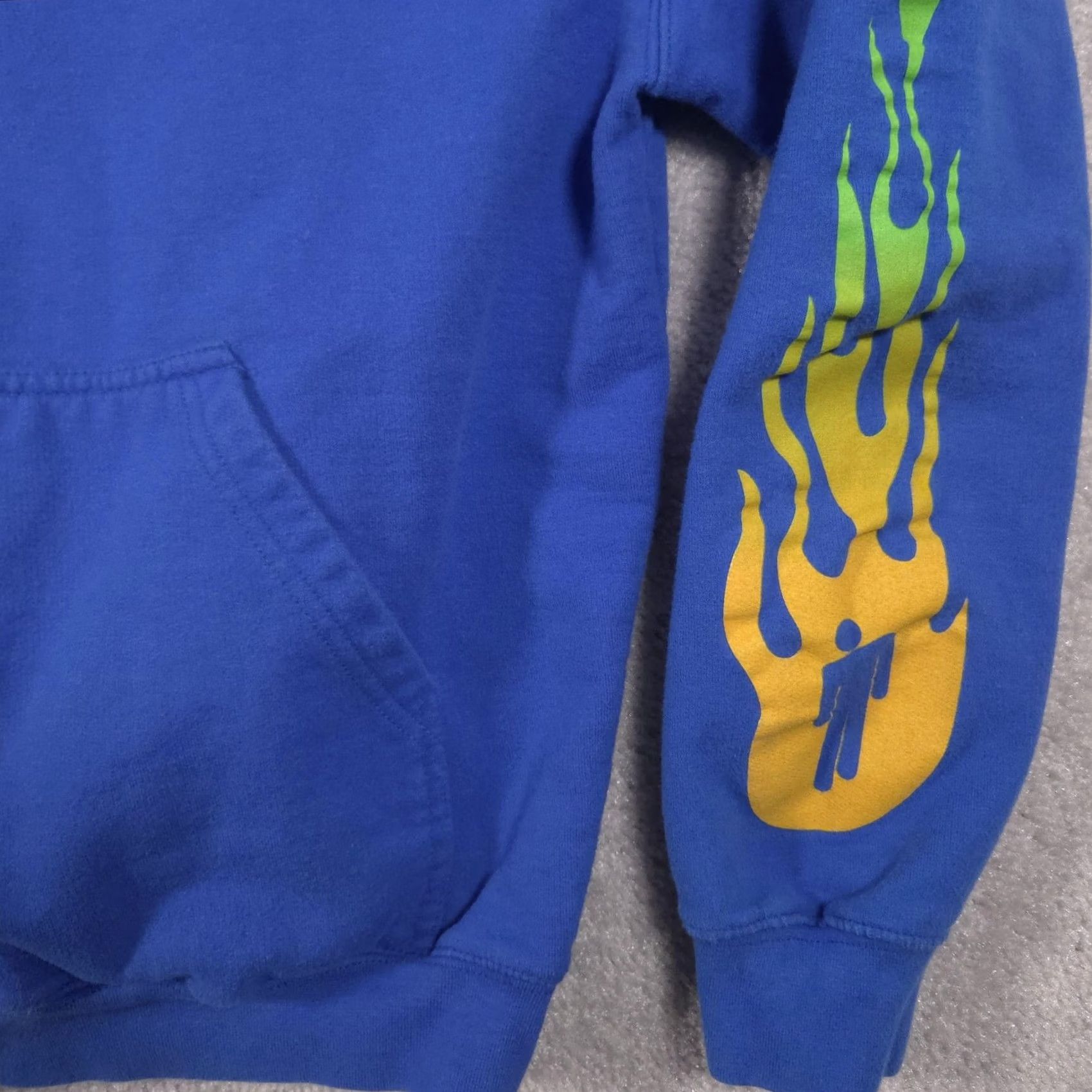 Vintage Cross Colours Hoodie Mens M Blue Pullover Billie Eilish Flames Graphic Size US M / EU 48-50 / 2 - 6 Thumbnail