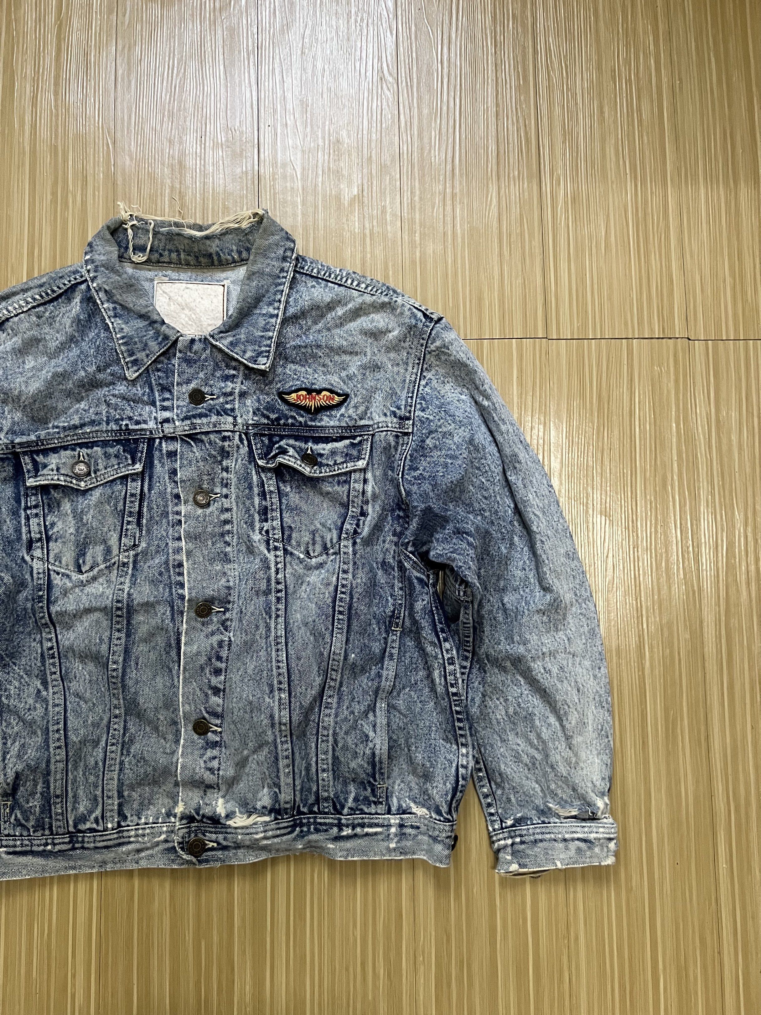 Vintage Johnson Acid Wash Baggy Style Denim Jacket Size US XL / EU 56 / 4 - 3 Thumbnail