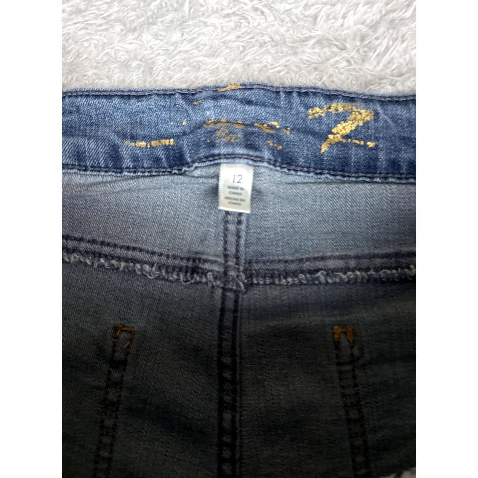 Vintage Seven7 Jeans Womens 12 Straight Jeans Blue Medium Wash Mid Rise 5-Pocket Denim Regular 32x29 Fashion Pants Size 34" / US 12 / IT 48 - 6 Thumbnail