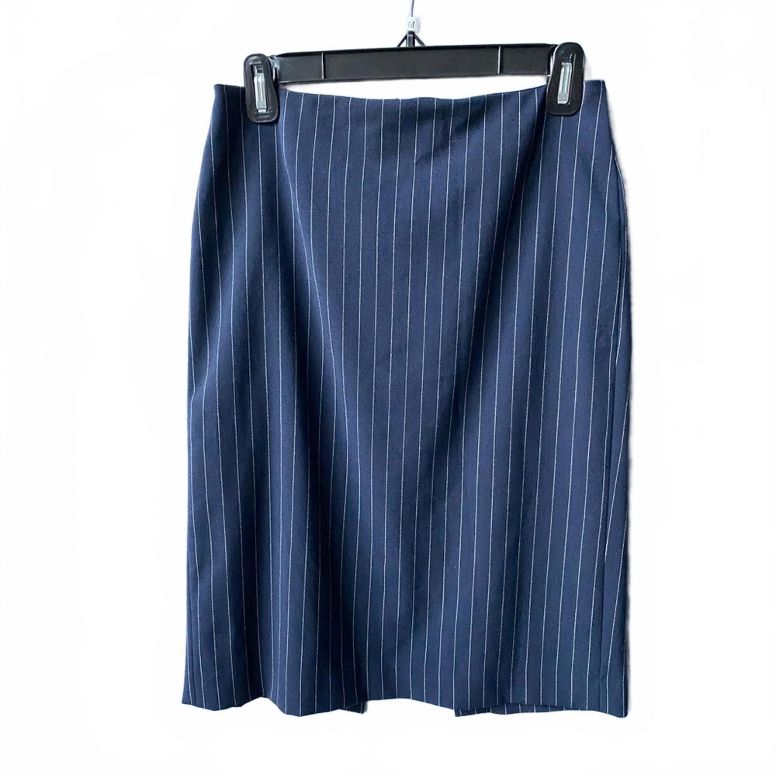 Other Vintage Victoria's Secret Navy Striped Pencil Mini Skirt 2 Size 26" / US 2 / IT 38 - 2 Thumbnail