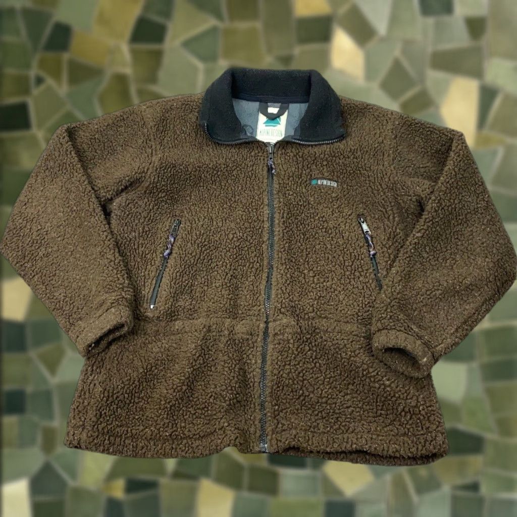 Vintage Alpine Design Womens Jacket Small Brown Fleece Wind Stopper Made In USA Size S / US 4 / IT 40 - 1 Thumbnail