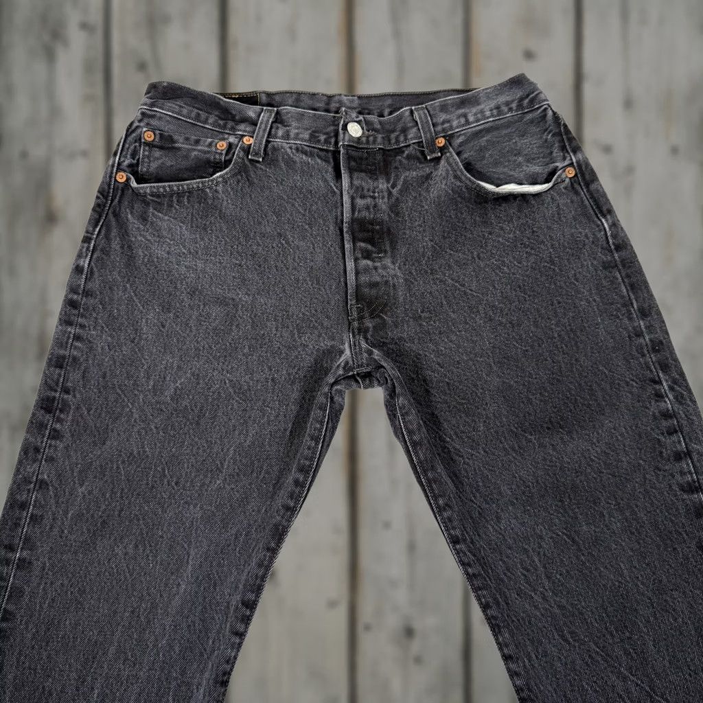 Levi's Levi's 501 Jeans Mens Regular Straight Leg 34x30 Black Denim Cotton Button Fly Pockets Vintage: No West Cowboy Theme Cowboy Size US 34 / EU 50 - 1 Thumbnail