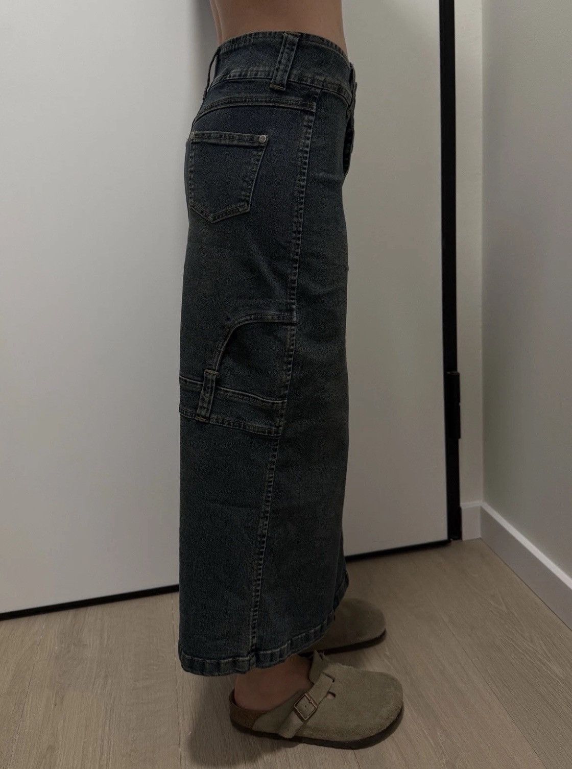 Vintage Tulip Jeans vintage avant garde Denim y2k midi skirt Size S Size 27" / US 4 / IT 40 - 3 Thumbnail