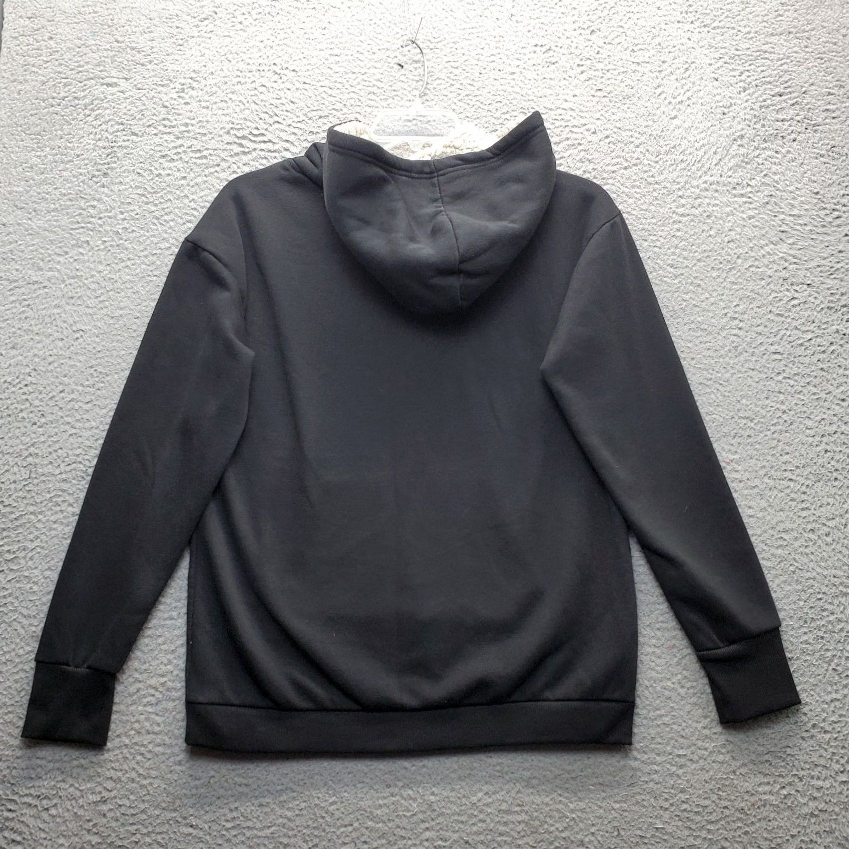 Bebe Bebe Womens Hoodie Size L Black Fleece Lined Sherpa Hood Kangaroo Pockets Pullover Size L / US 10 / IT 46 - 2 Thumbnail