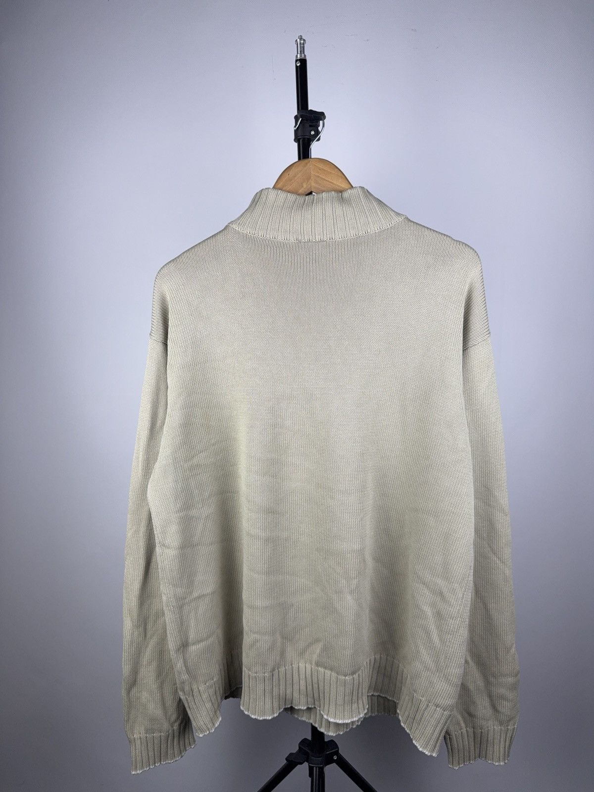 Adidas Vintage Adidas Ribbed Zip Neck Knit Sweater Beige Y2K Style Size US L / EU 52-54 / 3 - 7 Thumbnail