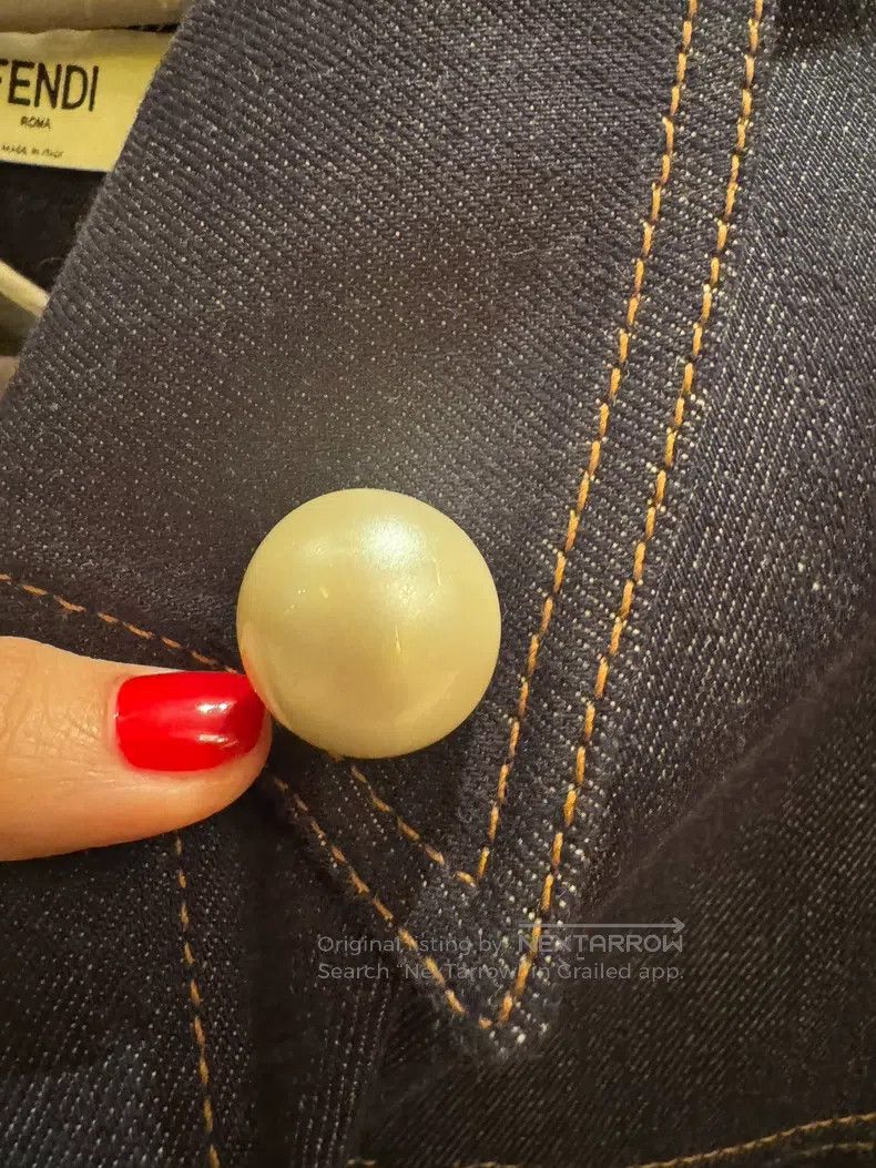 Fendi Fendi Denim Pearl Jacket Size XXS / US 00 / IT 34 - 2 Thumbnail