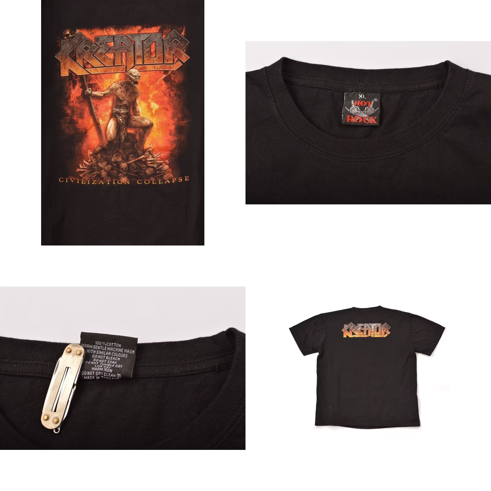 Vintage Hot Rock Kreator Civilization Collapse Vintage Rock Thrash Metal T-Shirt XL Mens Black Size XL Size US XL / EU 56 / 4 - 8 Thumbnail