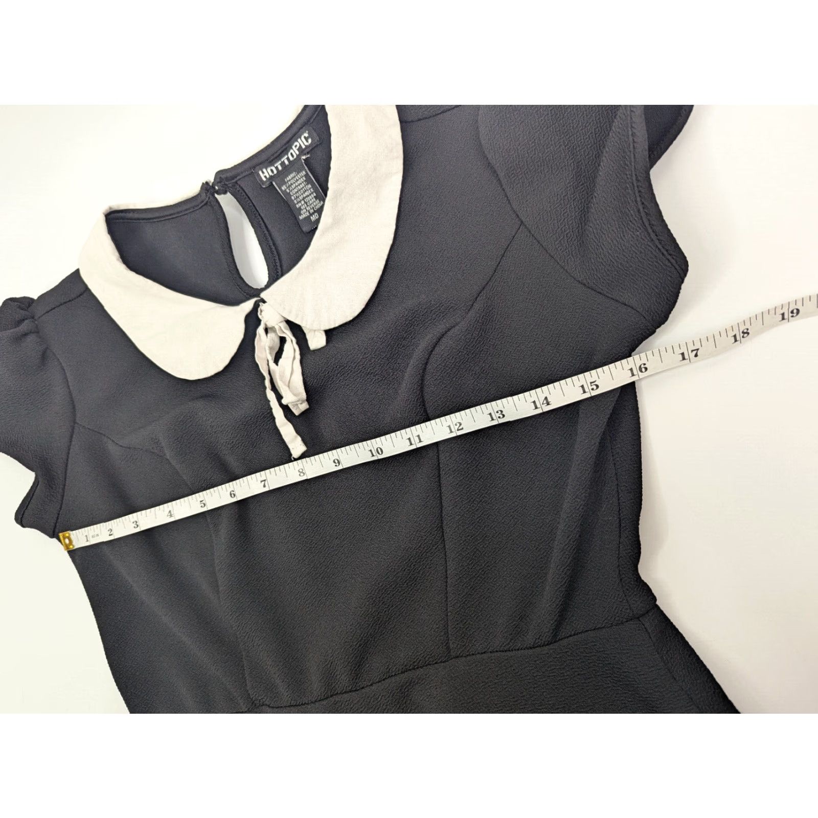 Hot Topic Hot Topic Dress Black Collar Goth Wednesday Adams Vibes Short Sleeve Medium Womens Size 32" / US 10 / IT 46 - 5 Thumbnail