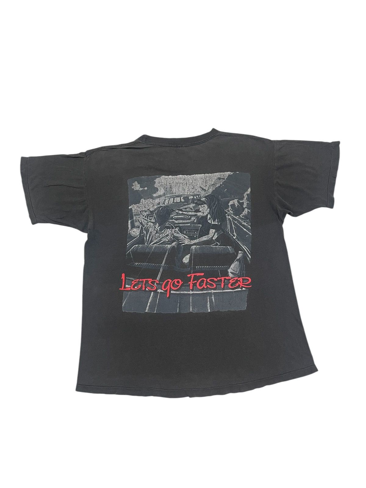 Band Tees × Vintage Vintage Rockabilly STRAY CATS LetsGoFaster Sunfaded T-shirt Size US L / EU 52-54 / 3 - 2 Thumbnail