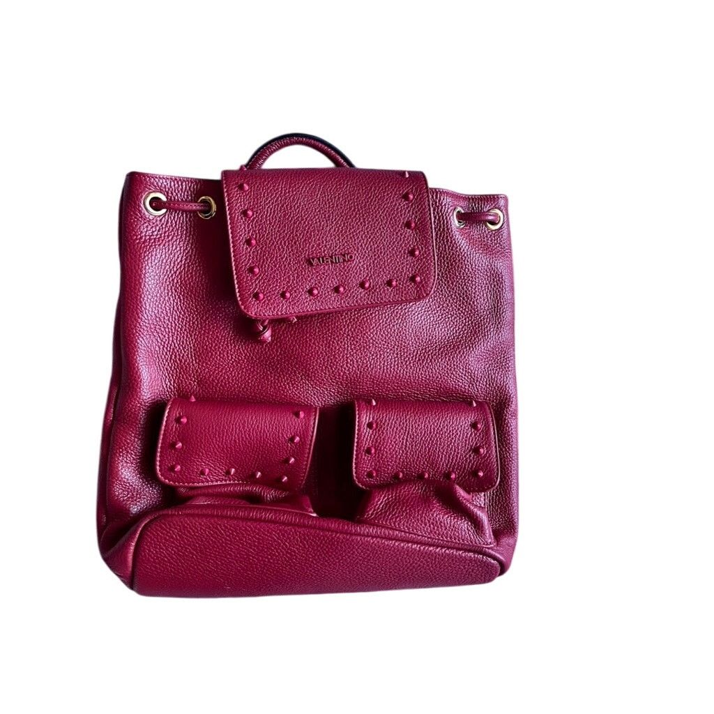 Mario Valentino Mario Valentino Red Leather Studded Backpack spa Size ONE SIZE - 2 Thumbnail