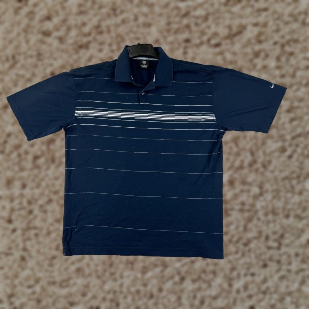 Nike VINTAGE Nike Polo Shirt Mens Large Blue White Stripe Golf Golfer 100% Cotton Outdoor Shirt Mens Large Blue White Stripe Golf USA 90s Size US L / EU 52-54 / 3 - 1 Thumbnail