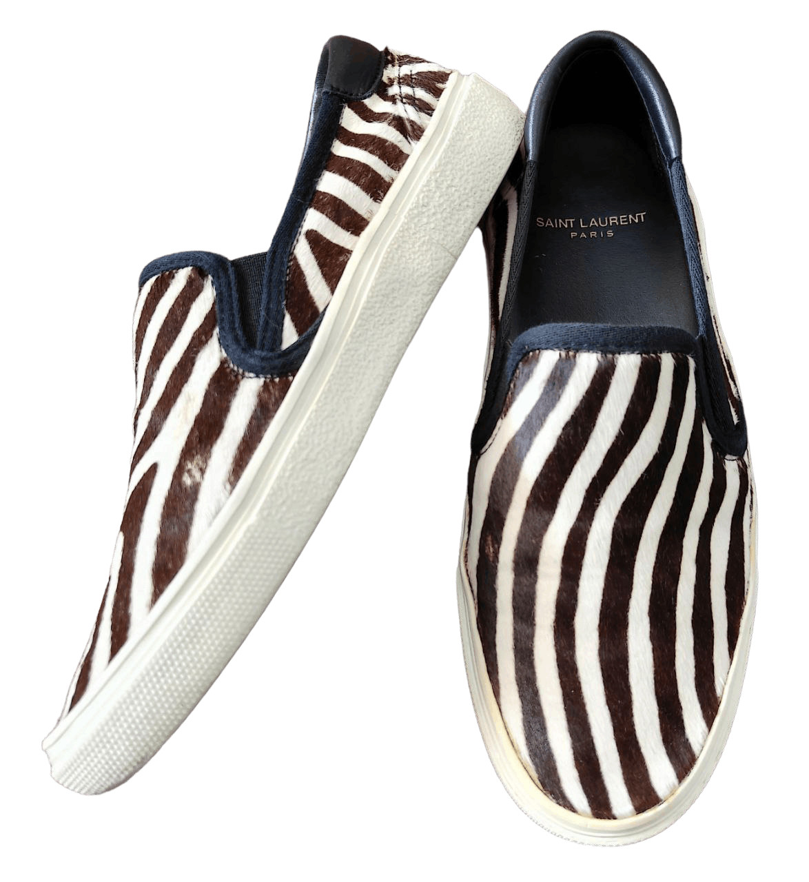 Hedi Slimane × Saint Laurent Paris Zebra Pony Slip On Size US 7 / IT 37 - 1 Thumbnail