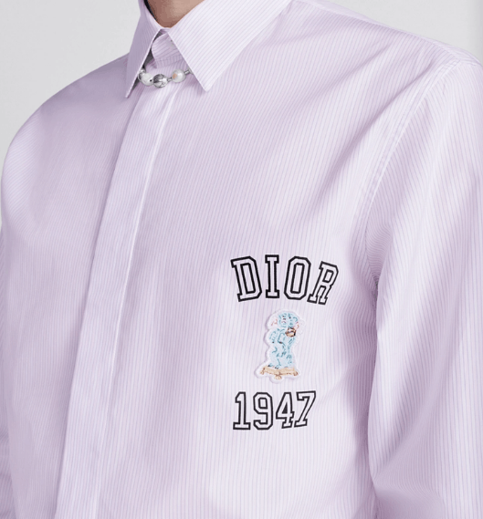 Dior o1w1db10525 483C57 Bobby Shirt in White/Pink Size US L / EU 52-54 / 3 - 7 Thumbnail