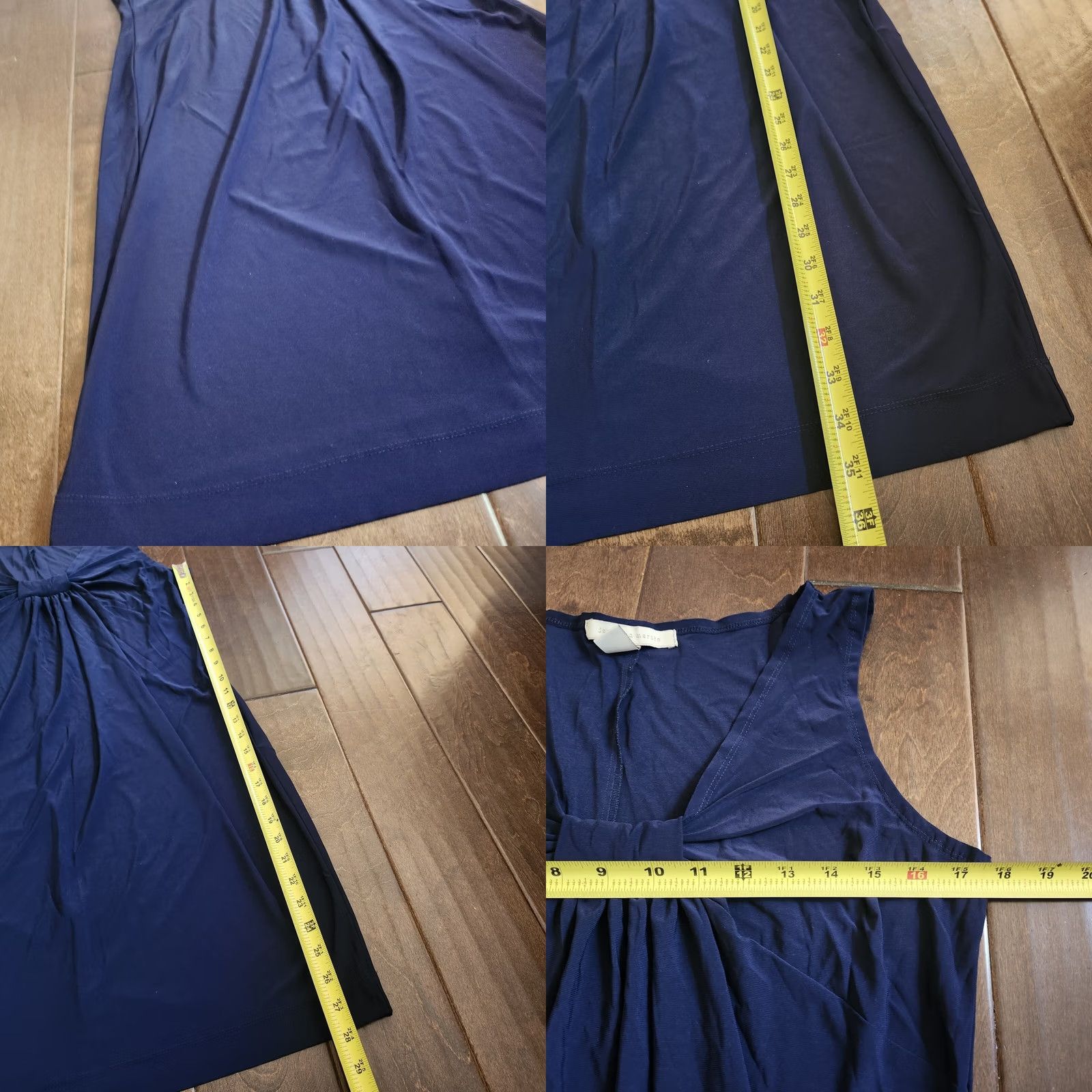 Vintage Jonathan Martin Women's Navy Blue Sleeveless Maxi Dress Size 14 - Long Polyester Spandex Size XL / US 12-14 / IT 48-50 - 8 Thumbnail