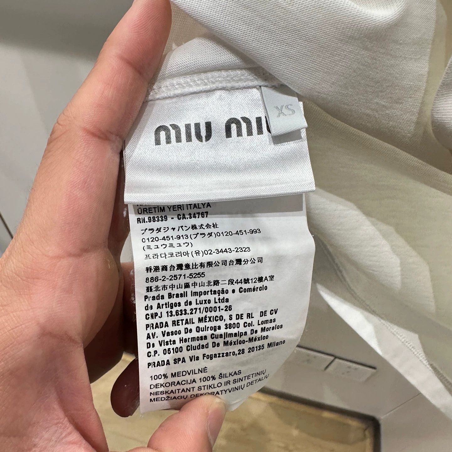 Miu Miu MIU MIU mar17 logo bow pearl short-sleeve XS Size XS / US 0-2 / IT 36-38 - 4 Thumbnail