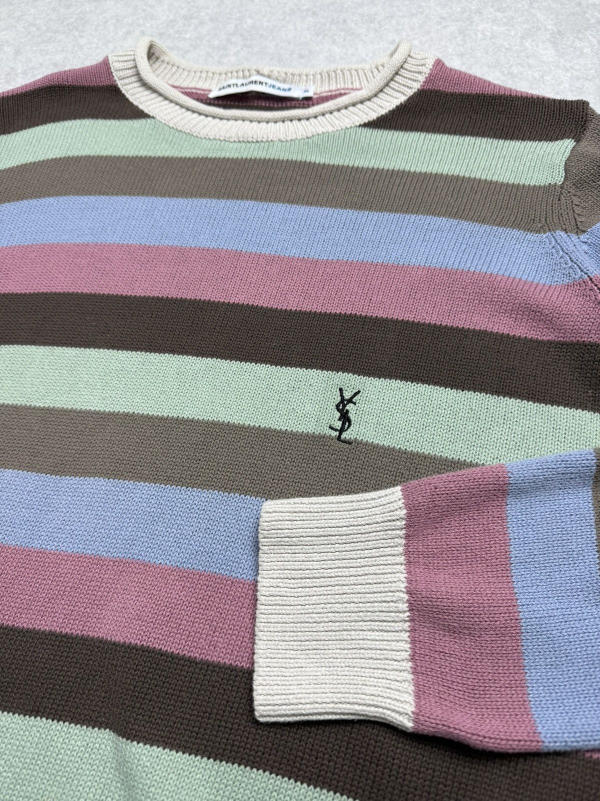 Yves Saint Laurent Men’s Saint Laurent Jeans Vintage Stripped Sweaters Size XL Size US XL / EU 56 / 4 - 3 Thumbnail