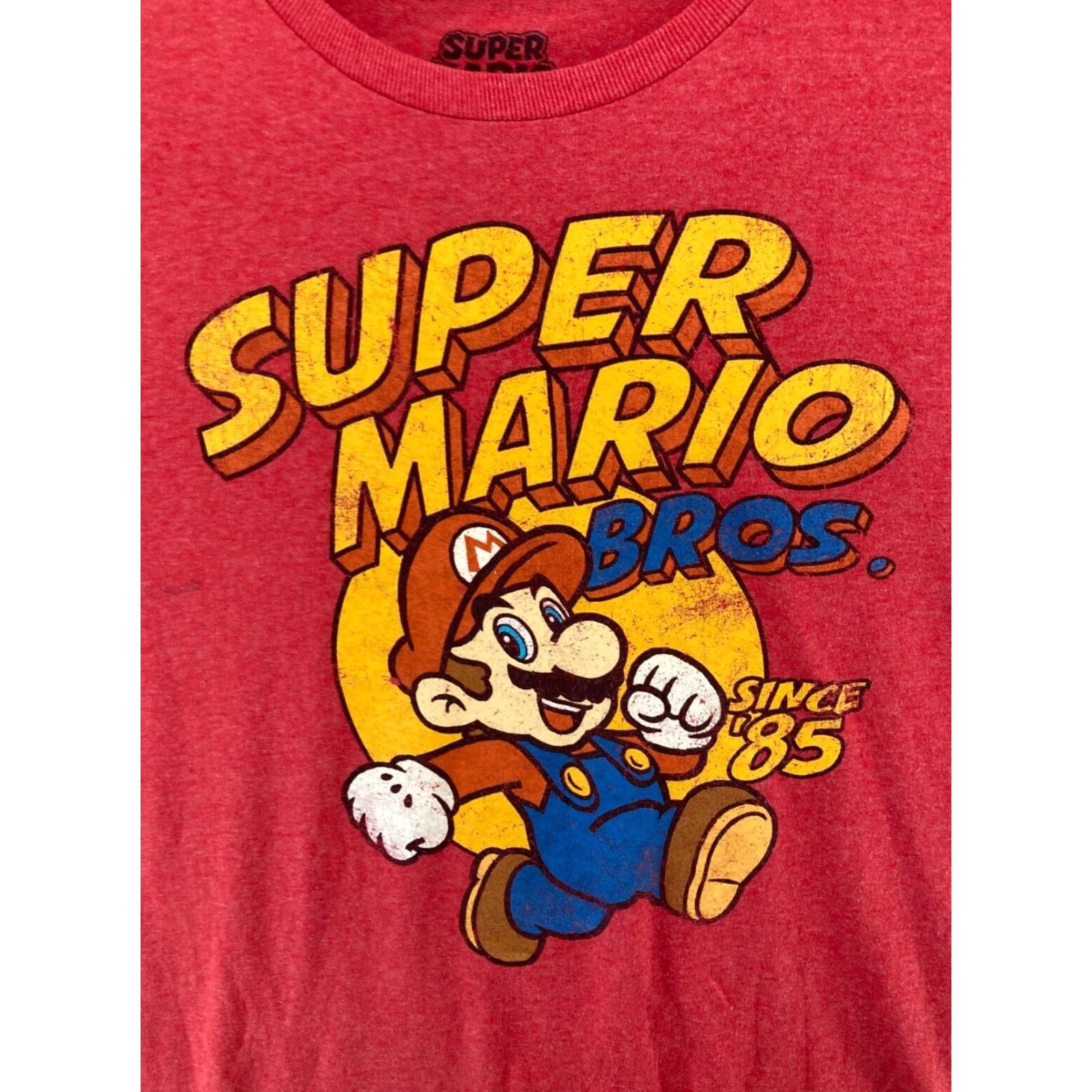 Nintendo Super Mario Mens TShirt Classic Shirt M Red Nintendo Mario Crew Neck Cotton Blend Jersey Short Sleeve 90s Theme Mens Size US M / EU 48-50 / 2 - 2 Thumbnail