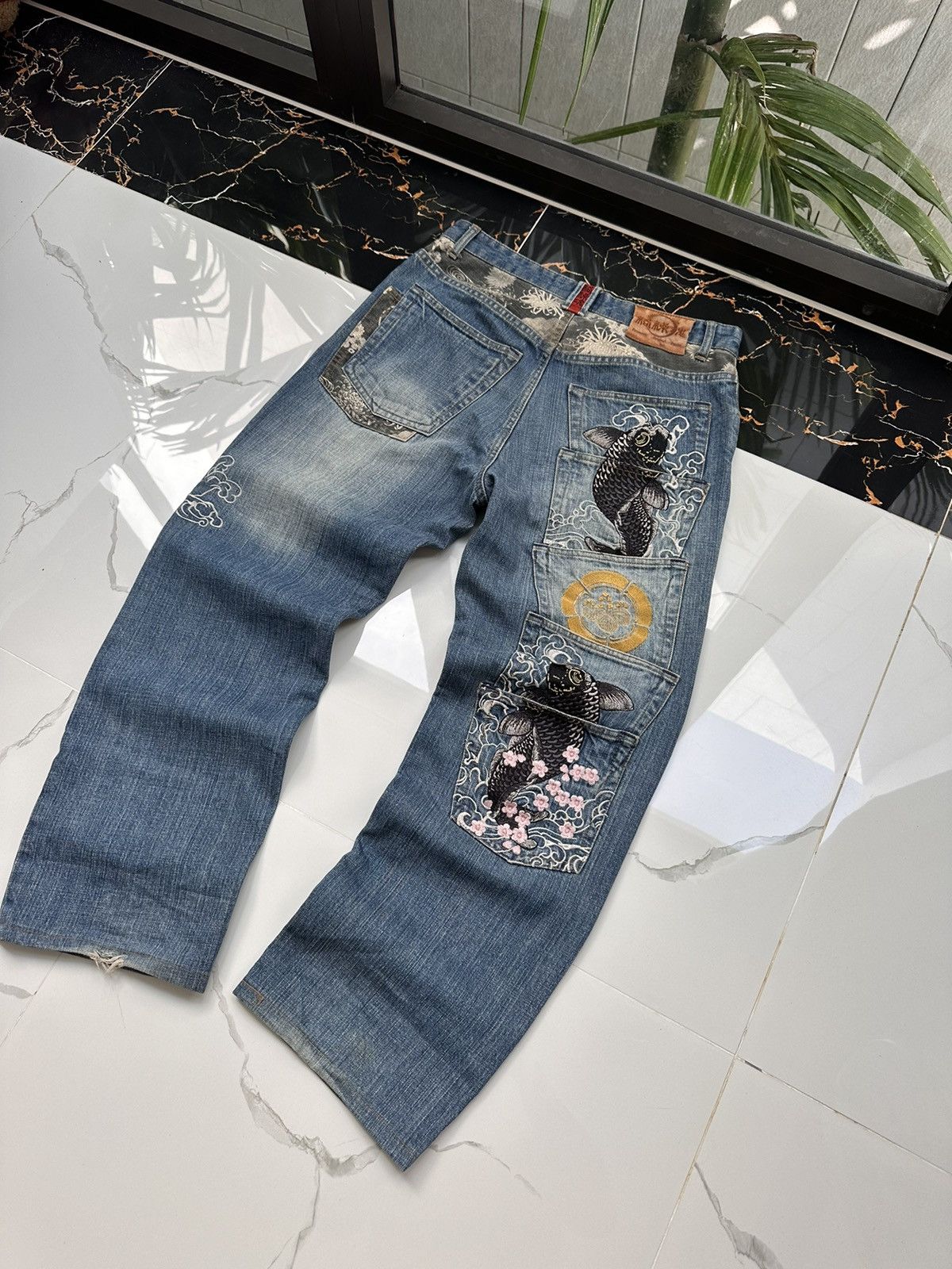 Japanese Brand × KARA × Vintage KARA KURI VINTAGE Y2K KOI FISH MULTI POCKET JEANS Size US 32 / EU 48 - 4 Thumbnail