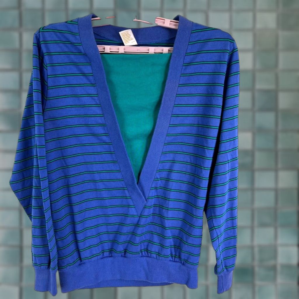 Jantzen VINTAGE Jantzen Striped Knit Sweater Womens Size M Blue/Green Pullover Made in USA Size M / US 6-8 / IT 42-44 - 1 Thumbnail