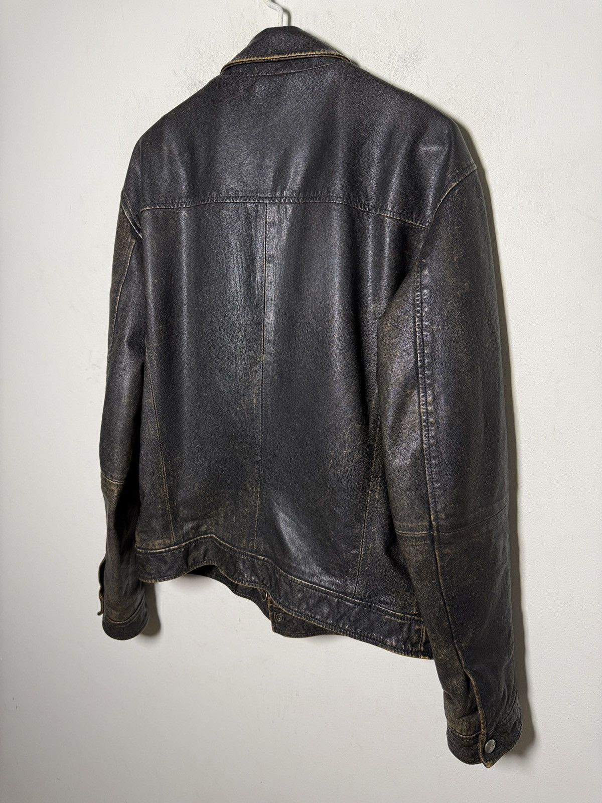 Giorgio Armani Vintage Armani Jeans leather trucker jacket Size US M / EU 48-50 / 2 - 7 Thumbnail