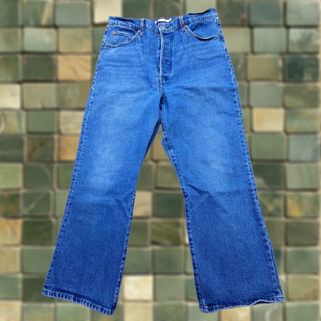 Levi's Levi's Premium Ribcage Crop Boot Jeans Womens 33 High Rise Button Fly Blue Denim Size 24" / US 00 / IT 34 - 1 Thumbnail