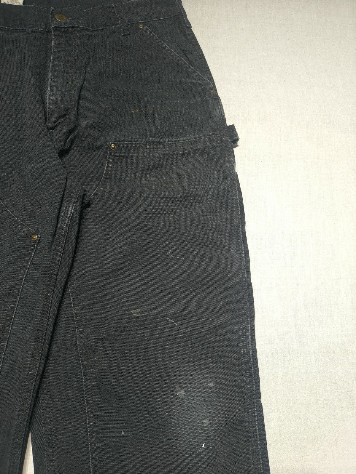 Carhartt DISTRESSED VINTAGE BLACK CARHARTT DOUBLE KNEE DENIM 🪚(016) Size US 34 / EU 50 - 8 Thumbnail